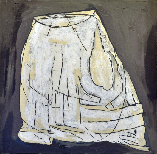 Acryl, Spachtelmasse, Papier auf Leinwand, 100 x 100 cm